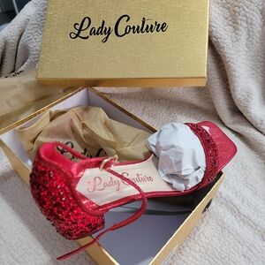 Lady Couture Red Glitter Heels